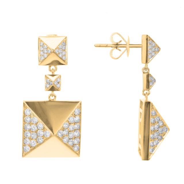 Golden Pyramid Earrings