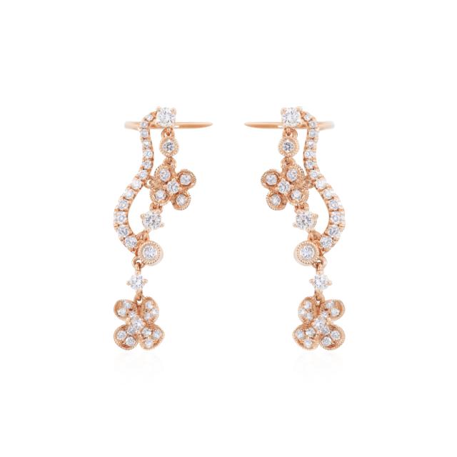 Beaded Bezel Cuff Earrings  