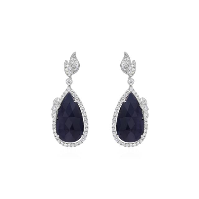 Blk/Wht Diamond Drop Earrings  