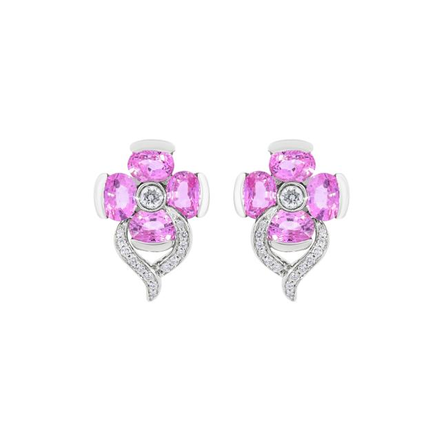 Sapphire Flower Stud Earrings