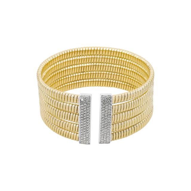 Sunburst Bangle 18K Yellow & White Gold with diamonds, inspired by the warmth and brilliance of the 