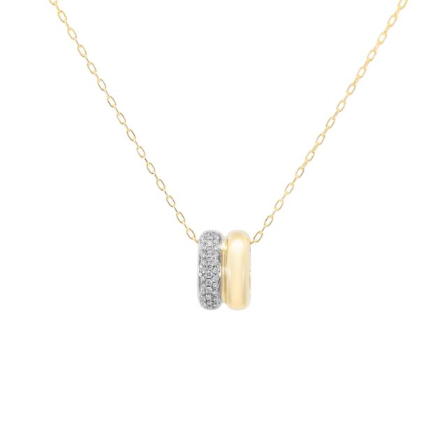 Two Tone Elegance Diamond Pendant 18K White/Yellow Gold,Timeless Beauty