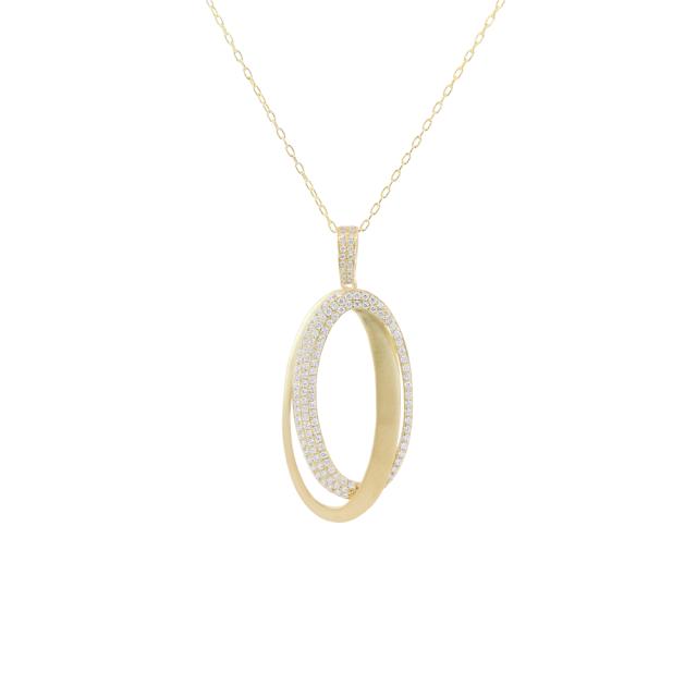 O Pendant 18K Yellow Gold with a diamond, symbolizing endless love and connection