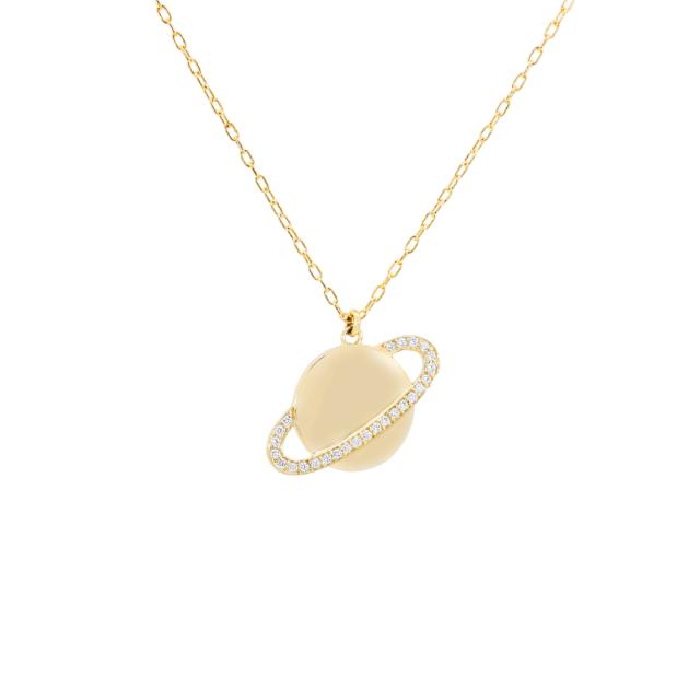 Golden Harmony Necklace 18K Yellow Gold with diamonds, blending classic and modern styles