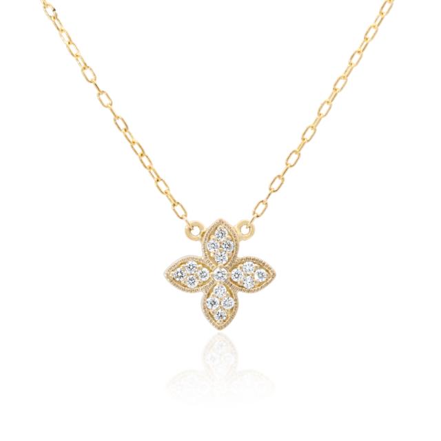 Subtle Sparkle Necklace - 18K Yellow Gold, 0.14tw Round Diamonds, Everyday Elegance