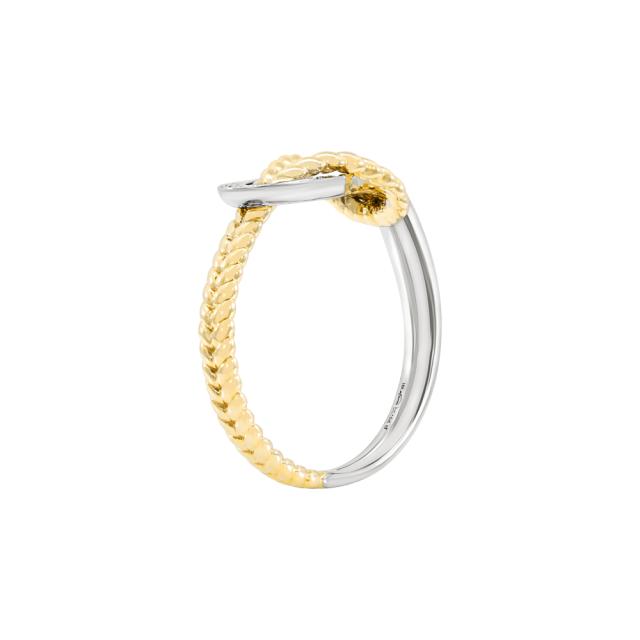 Buckle Elegance Ring 18K White & Yellow Gold with diamonds, adorned with a buckle for a unique touch