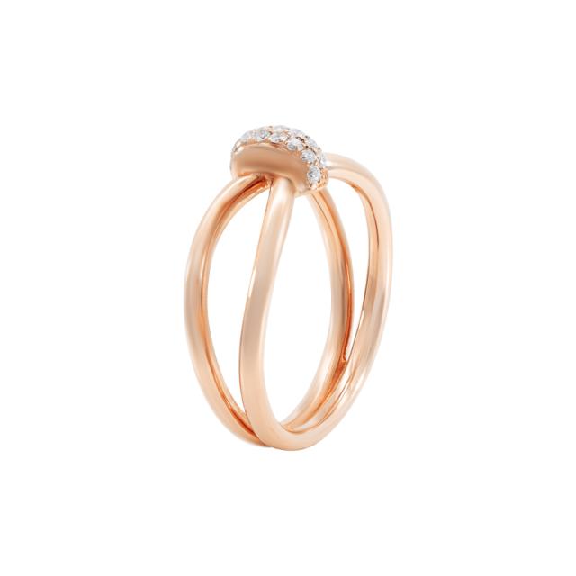 Radiant Rose Ring 18K Rose Gold with diamonds, exuding a timeless and elegant charm