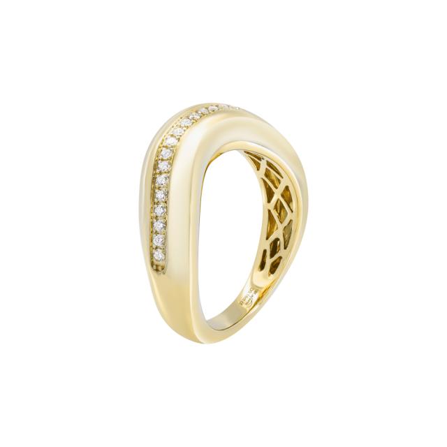 High Polished Diamond Accent Wave Ring, an every day staple for a sophisticated look