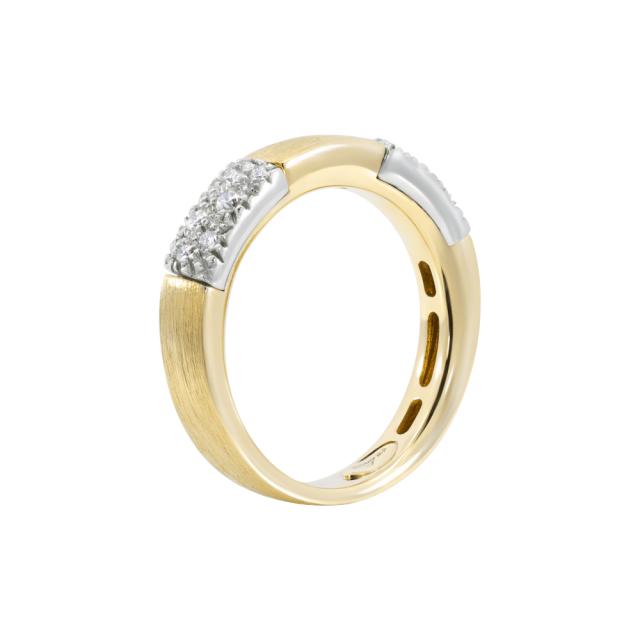 Dual Tone Brilliance Ring 18K White & Yellow Gold with diamonds, showcasing a unique contrast