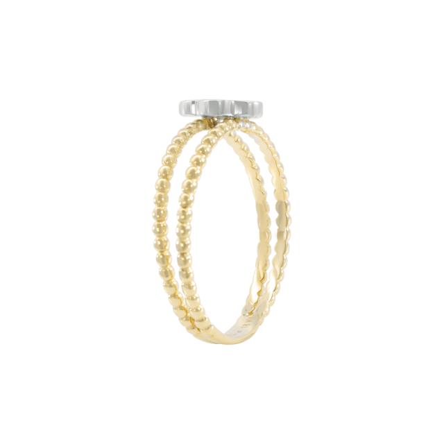 Blooming Harmony Ring 18K White & Yellow Gold with diamonds, inspired by a delicate floral touch