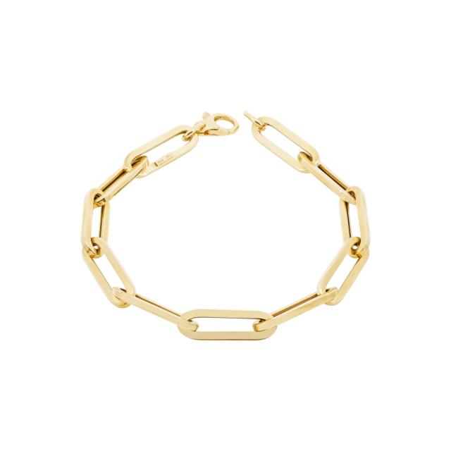 Hollow Paperclip Bracele - 14K Yellow Gold, 8