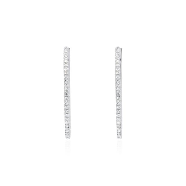 Bold Shine Hoops - 14K White Gold, 0.70tw Diamonds. Glittery Statement