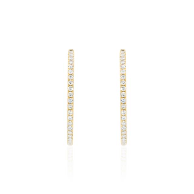 Classic Glamour Hoops - 14K Yellow Gold, 0.45tw Diamonds. Timeless elegance for any ensemble.