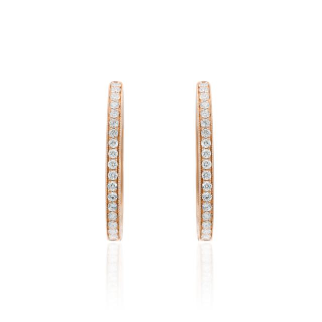 Blushing Radiance Hoops - 14K Rose Gold, 0.67tw Diamonds. Soft and romantic, with a hint of sparkle.