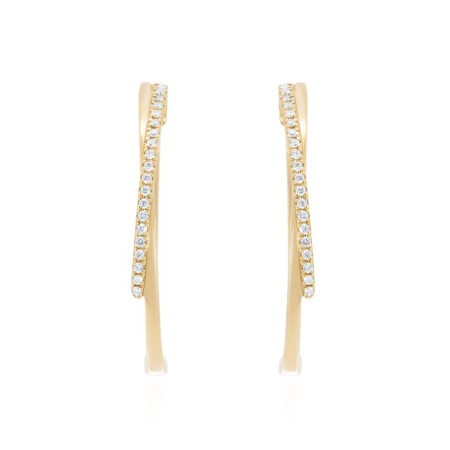 Petite Hoop Sparkle - 14K Yellow Gold, 0.14tw Diamonds. Subtle elegance at every turn.