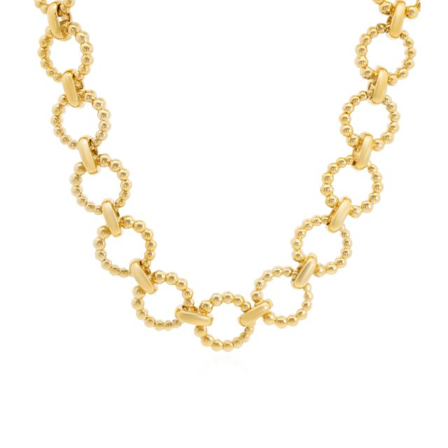 Golden Circle Necklace, 14K Yellow Gold, 16