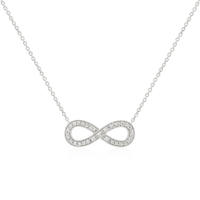 Infinity Symbol Pendant - 14K White Gold, 0.26tw Diamonds, Eternal Bond