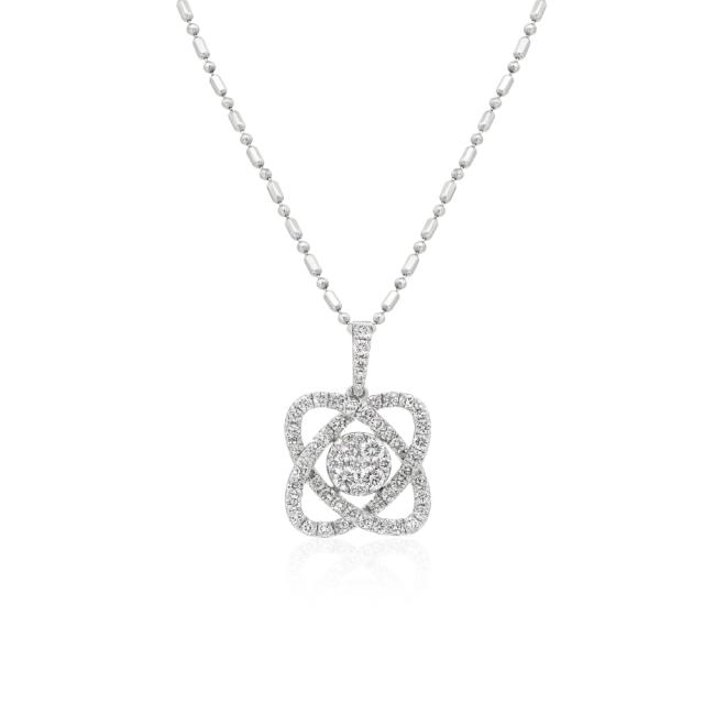 Floral Dream Pendant, 14K White Gold, 0.99tw Diamond, Inspired Blossom