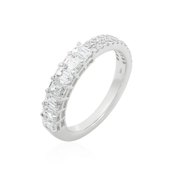 Glimmering Affection Diamond Band, 14K White Gold, 1.61tw Diamonds, Elegant Simplicity