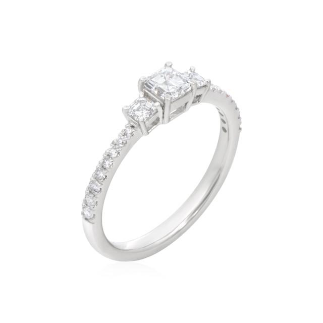 Refined Trio Fashion Ring - 14K White Gold, 0.76tw Diamonds, Classic Design