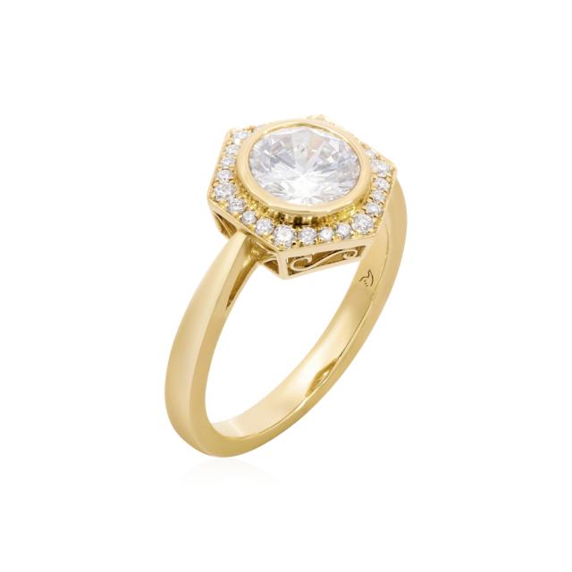 Delicate Spark Fashion Ring, 18K Yellow Gold, 0.20tw Round Diamonds, Everyday Elegance