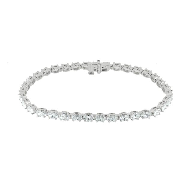 Oval Diamond Tennis Bracelet - 14K White Gold, 7.05tw Oval Diamonds, Timeless Classic