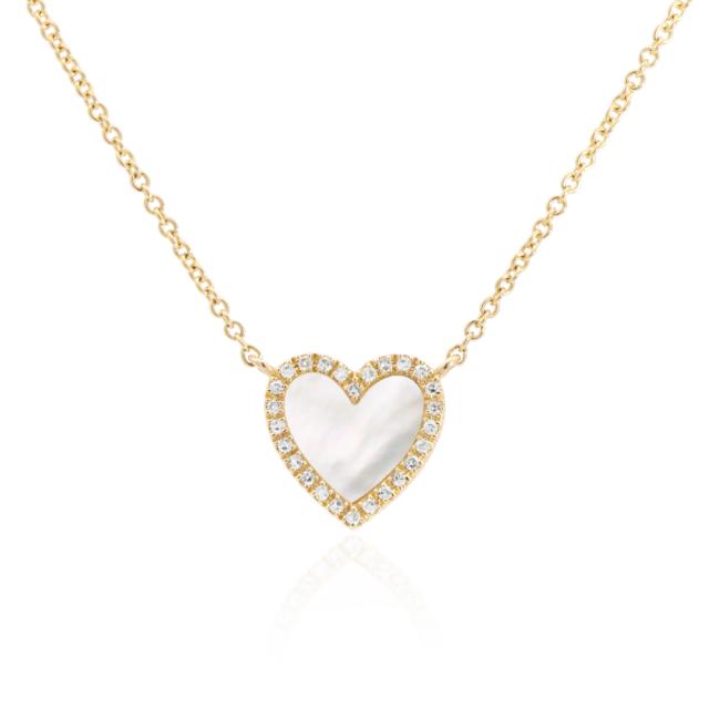 Petite MOP & Diamond Heart