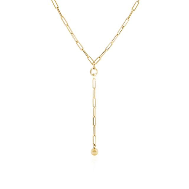 Elegant Paperclip Lariat Necklace  