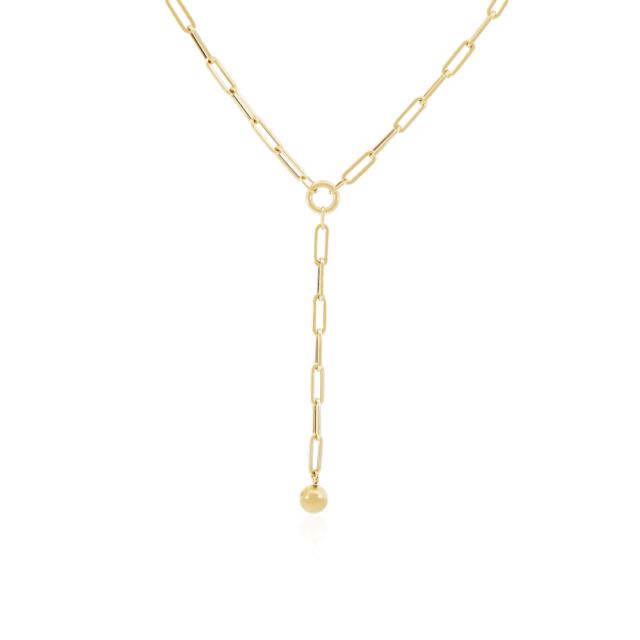 Elegant Paperclip Lariat Necklace  