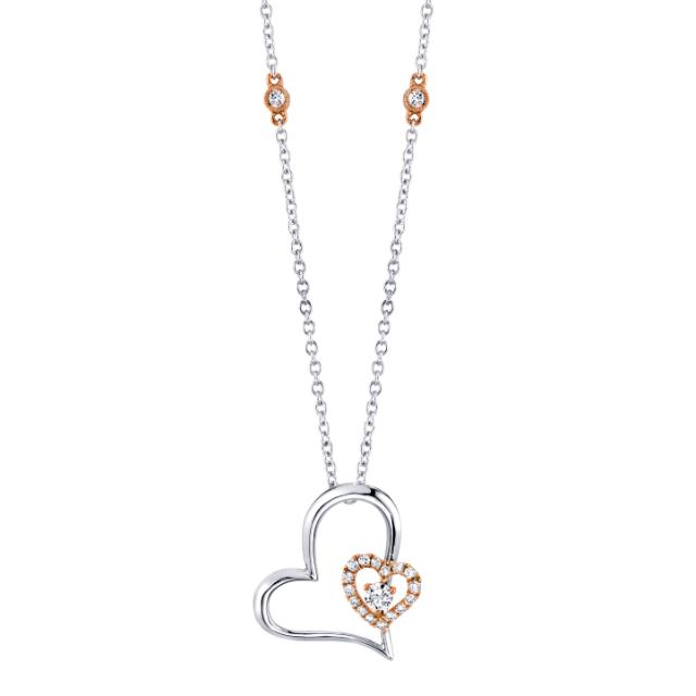 Delicate Double Heart Pendant