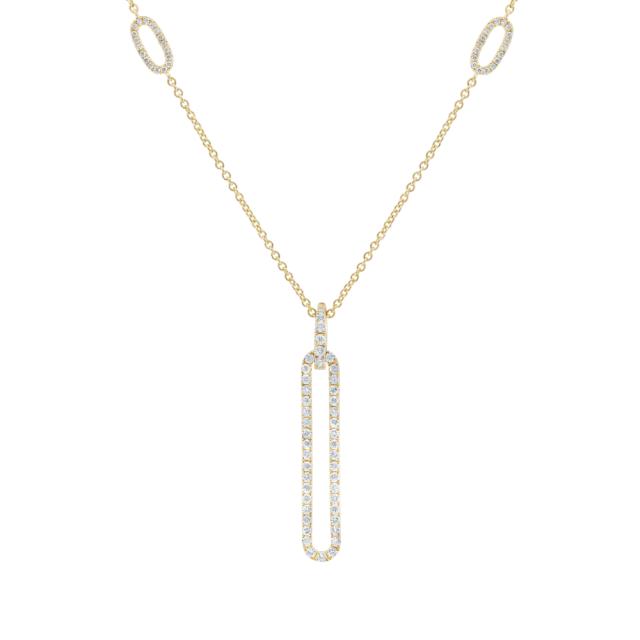 Lux Elongated Paper Clip Pendant