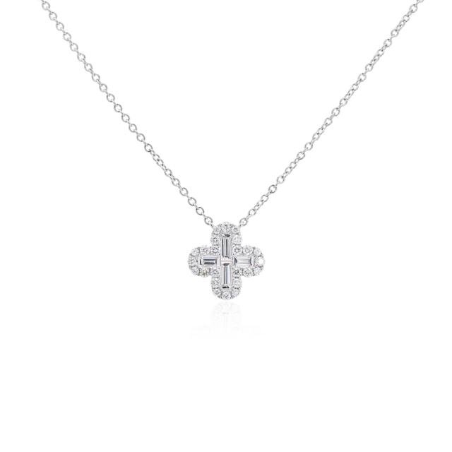 Divine Cross Necklace - 18K White Gold, 0.66tw Diamonds, Spiritual Elegance