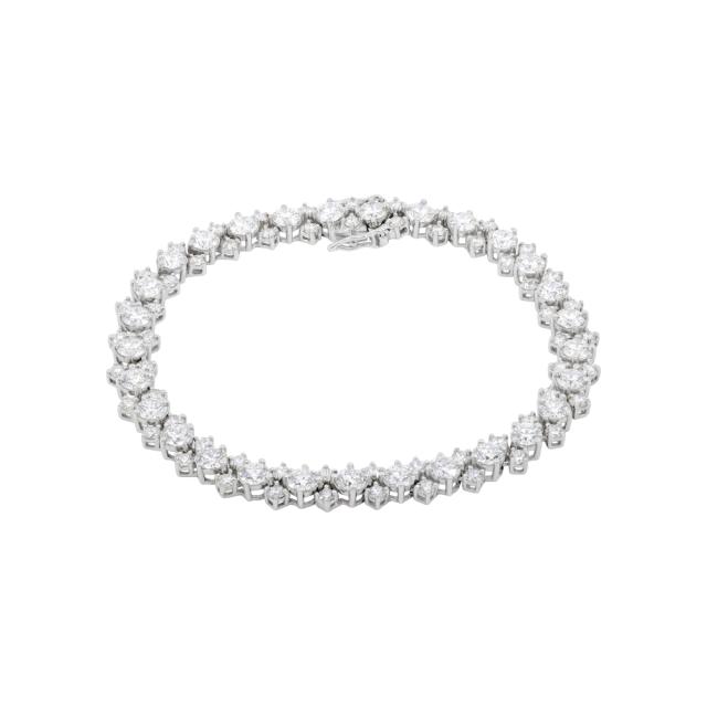 Classic Tennis Bracelet- 18K White Gold, 6.89tw Round Diamonds, 6.5