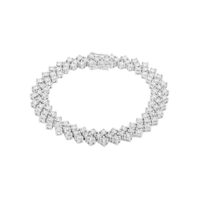 Multi-Line Tennis Bracelet - 18K White Gold, 6.43tw Round Diamonds, 6.5