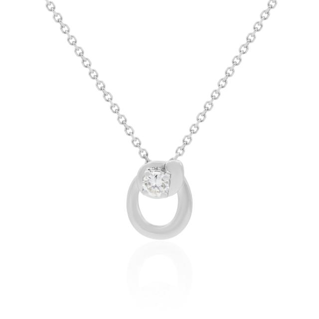 Elegant Knot Pendant - 14K White Gold, 0.13tw Round Diamonds, Forever Intertwined