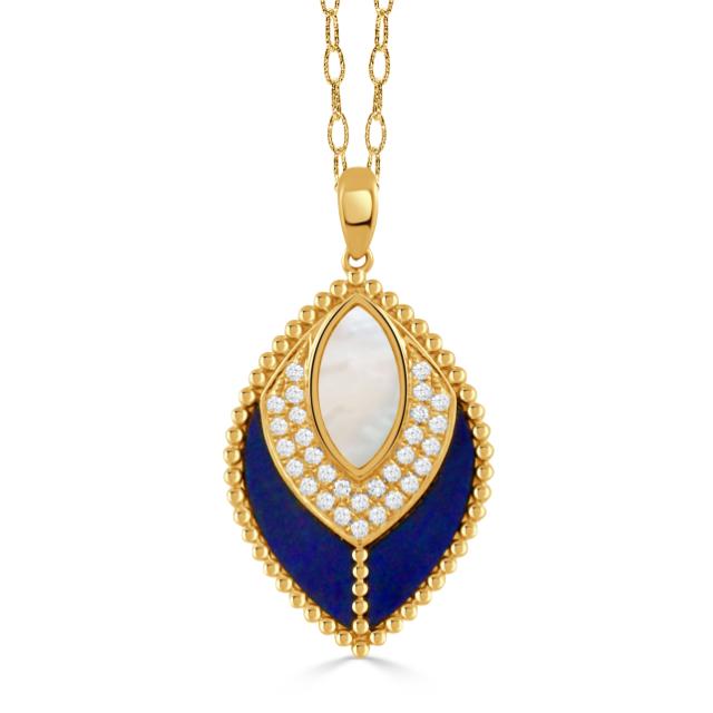 Nature's Lapis Leaf Pendant  