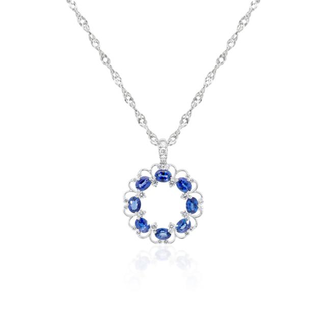 Sapphire Circle Pendant  