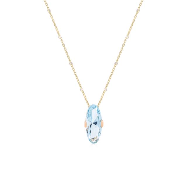 Simple Blue Topaz Necklace  