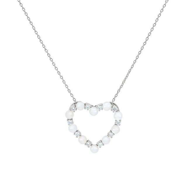 Delicate Pearl Heart Pendant