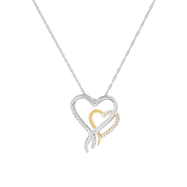 Elegant Double Heart Pendant
