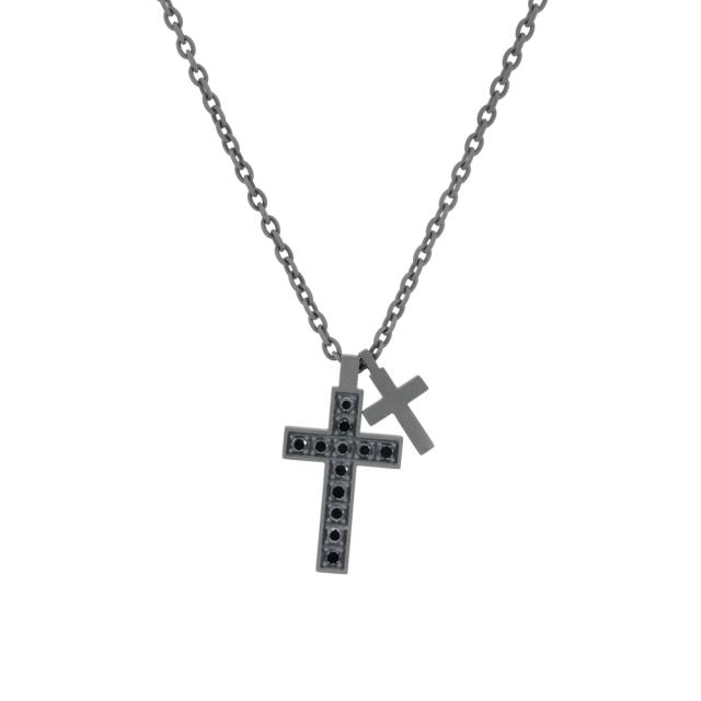 Double Titanium Cross Pendant