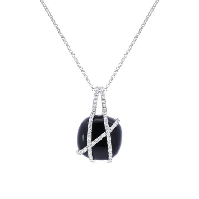 Luxurious Onyx & Diamond Pendant