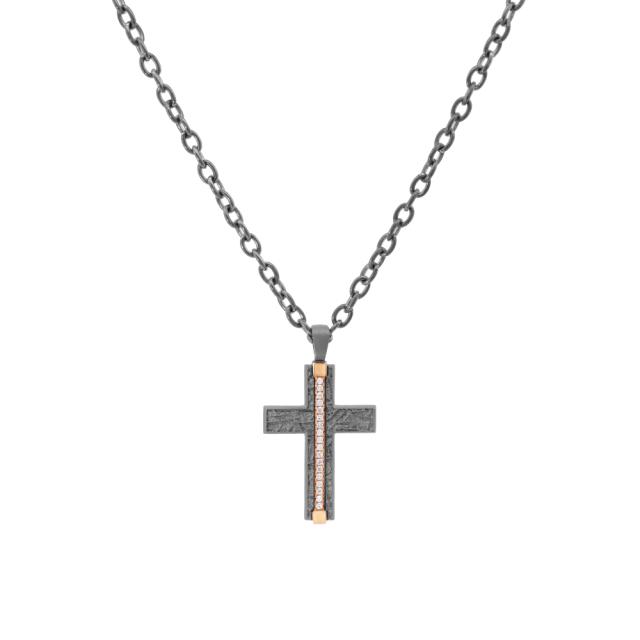 Trendy Titanium/18K Cross Pendant 