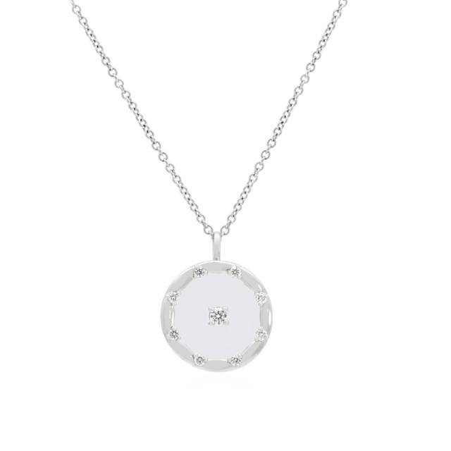 Transparent Charm Pendant - 14K White Gold, 0.16tw Round Diamonds, Detailed Clarity