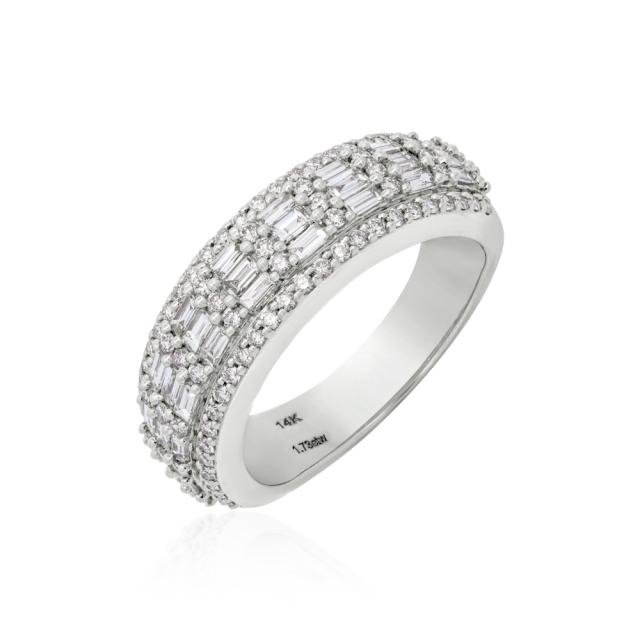 Bold Love Men's Wedding Band - 14K White Gold, 1.73tw Diamonds, Masculine Elegance