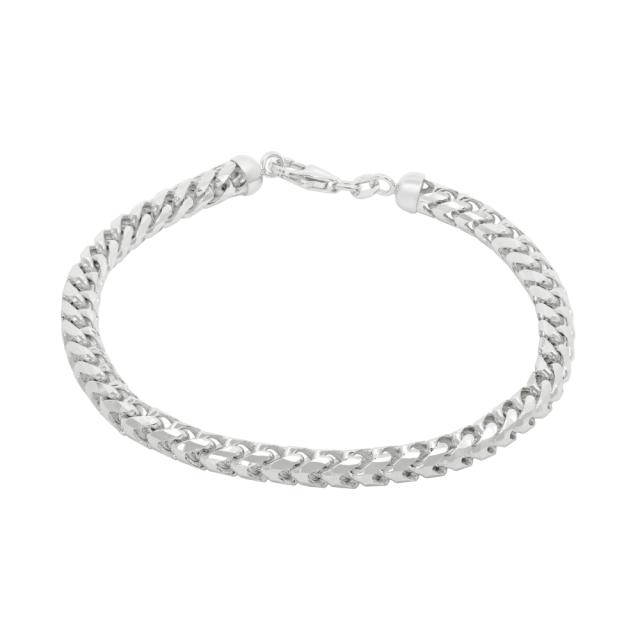 Solid 18K White Gold Diamond Cut Round Franco Bracelet, 8 Inches, Brilliant Modern Rare Find