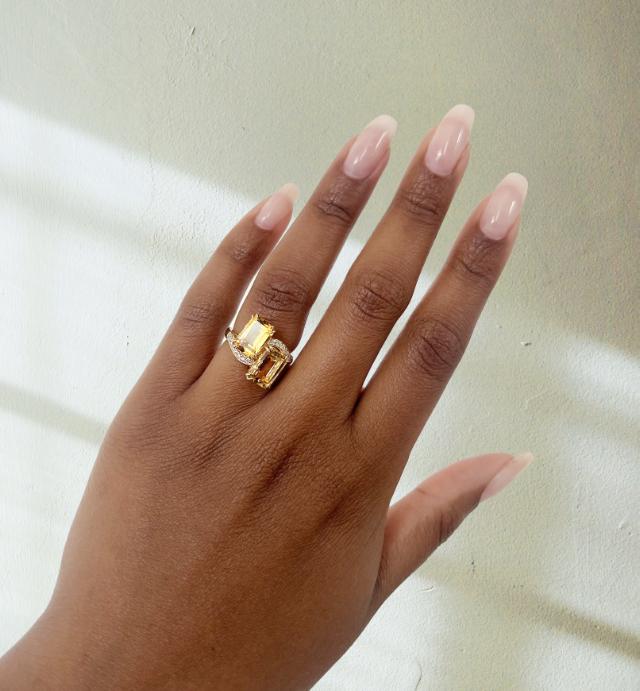 Dual Citrine Cocktail Ring  