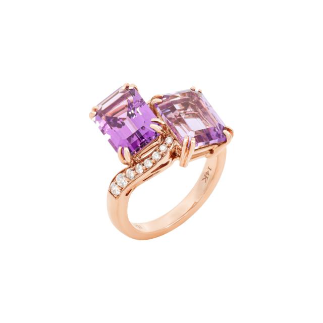 Dual Amethyst  Ring  