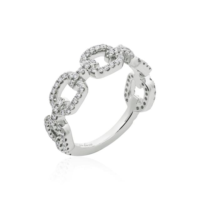 Glowing Diamond Link Ring  