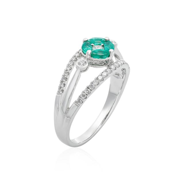 Emerald Flower Ring  